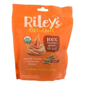 Riley's Organics Organic Dog Treats; Peanut Butter & Molasses Recipe; Small - Case of 6 - 5 OZ