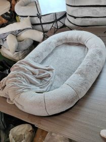 Oversized Person Dog Bed Removable And Washable (Option: Gradient Khaki Regular-135x85x30CM)