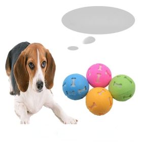 Fashion Natural Rubber Ball Pet Toy Cute Hollow Footprint Training Elastic Durable Chew Play Ball Toy for Dog and Cat (Color: pink)