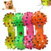 1pcs Pet Dog Cat Puppy Sound Polka Dot Squeaky Toy Rubber Dumbbell Chewing Funny Toy