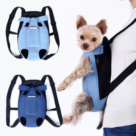 Denim Pet Dog Backpack Outdoor Travel Dog Cat Carrier Bag for Small Dogs Puppy Kedi Carring Bags Pets Products Trasportino Cane (Color: black, size: L)