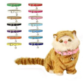 PU Leather Leash Pet Dog Collar Pet Supplies DIY Japanese Bell Cat Collar Bell (Color: gold, size: 30cm)