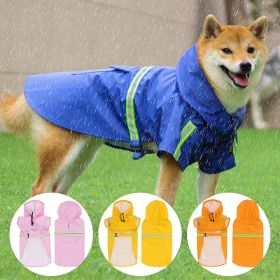 Pet raincoat for large and small dog; PU waterproof big dog raincoat; outdoor reflective dog raincoat (colour: yellow, size: S)