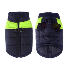 Windproof Dog Winter Coat Waterproof Dog Jacket Warm Dog Vest Cold Weather Pet Apparel  for Small Medium Large Dogs (Color: green, size: M)