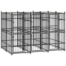 Outdoor Dog Kennel Steel 59.5 ftÂ¬â‰¤ (Color: black)