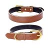 Genuine Leather Dog Collar; Wide Dog Collar; Soft Padded Breathable Adjustable Tactical Waterproof Pet Collar