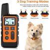 Dog Training Collar; Waterproof Shock Collars for Dog with Remote Range 1640 ft; 3 Training Modes; Beep; Vibration and Shock; Rechargeable Electric Do