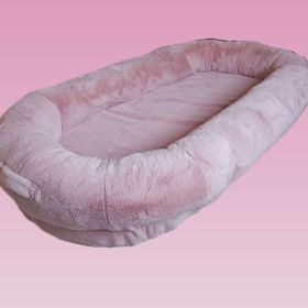 Oversized Person Dog Bed Removable And Washable (Option: Coral Pink Bottom Package-175x90x30CM)